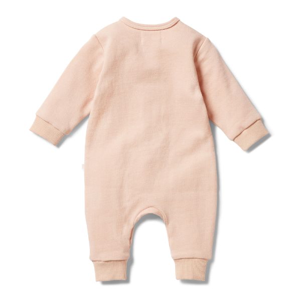 WILSON AND FRENCHY Organic French Terry Slouch Growsuit - Cameo Rose BABY CLOTHING - Zabecca Living