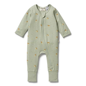 WILSON AND FRENCHY Organic Zipsuit With Feet - Perfect Pears BABY CLOTHING - Zabecca Living