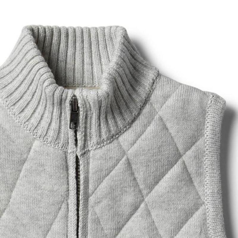 WILSON & FRENCHY Cloud Grey Knitted Vest BABY CLOTHING - Zabecca Living