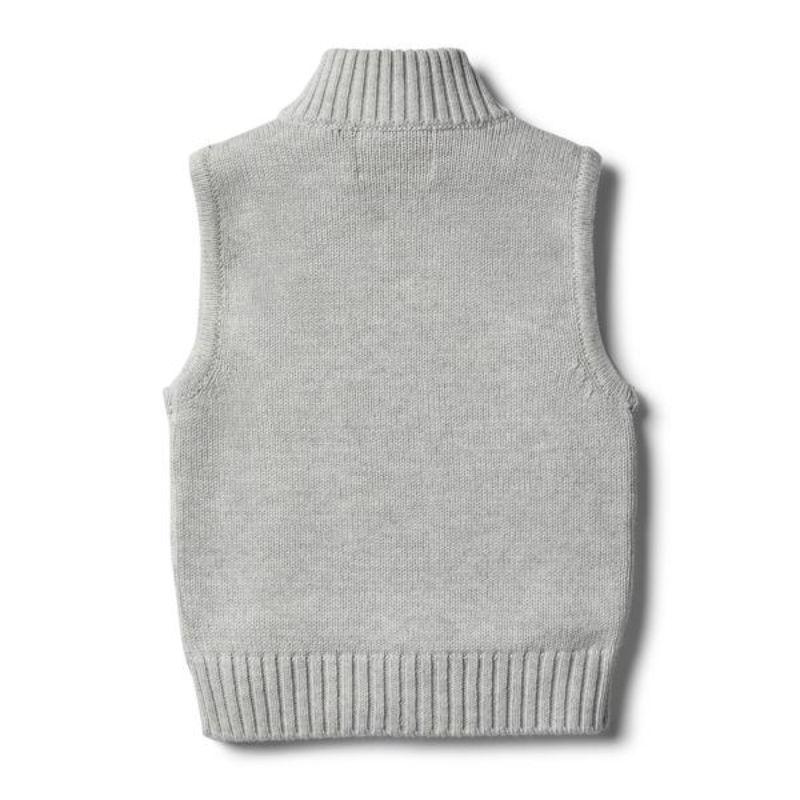 WILSON & FRENCHY Cloud Grey Knitted Vest BABY CLOTHING - Zabecca Living