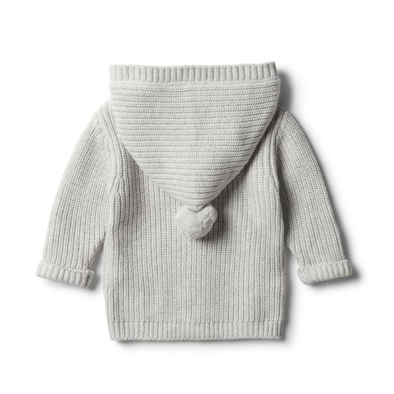 WILSON & FRENCHY Cloud Grey Rib Knitted Jacket BABY CLOTHING - Zabecca Living