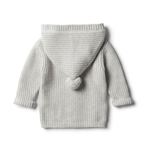 WILSON & FRENCHY Cloud Grey Rib Knitted Jacket BABY CLOTHING - Zabecca Living