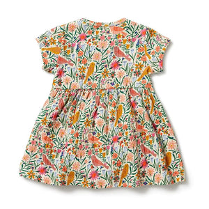 WILSON & FRENCHY Crinkle Button Dress - Birdy Floral BABY CLOTHING - Zabecca Living