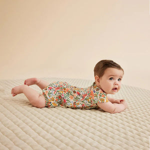 WILSON & FRENCHY Crinkle Henley Playsuit - Birdy Floral BABY CLOTHING - Zabecca Living
