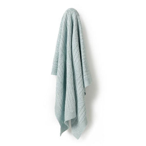 WILSON & FRENCHY Knitted Cable Blanket - Mint Fleck BABY BLANKET - Zabecca Living