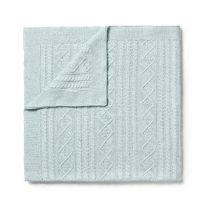 WILSON & FRENCHY Knitted Cable Blanket - Mint Fleck BABY BLANKET - Zabecca Living