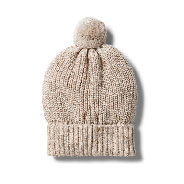 WILSON & FRENCHY Knitted Hat - Oatmeal Fleck Baby Hat - Zabecca Living