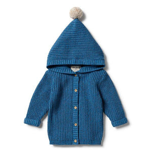 WILSON & FRENCHY Knitted Jacket - Denim Fleck BABY CLOTHING - Zabecca Living