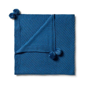 WILSON & FRENCHY Knitted Jacquard Blanket - Denim Fleck BABY BLANKET - Zabecca Living