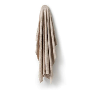 WILSON & FRENCHY Knitted Jacquard Blanket - Oatmeal Fleck BABY BLANKET - Zabecca Living