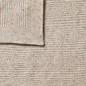 WILSON & FRENCHY Knitted Jacquard Blanket - Oatmeal Fleck BABY BLANKET - Zabecca Living