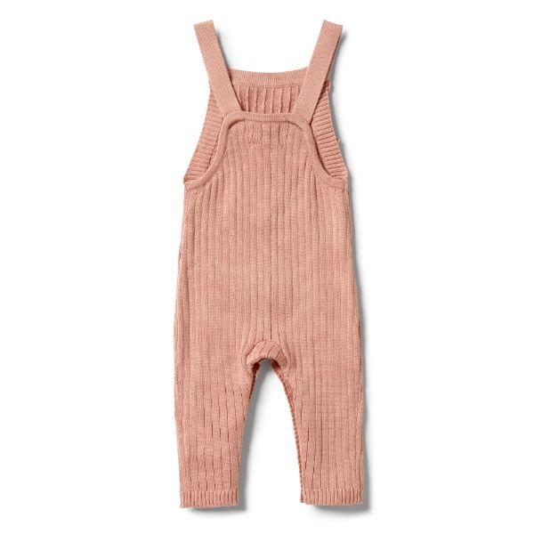 WILSON & FRENCHY Knitted Rib Ruffle Overalls - Dusk BABY CLOTHING - Zabecca Living