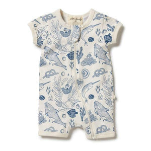 WILSON & FRENCHY Organic Boyleg Zipsuit - 7 Seas BABY CLOTHING - Zabecca Living
