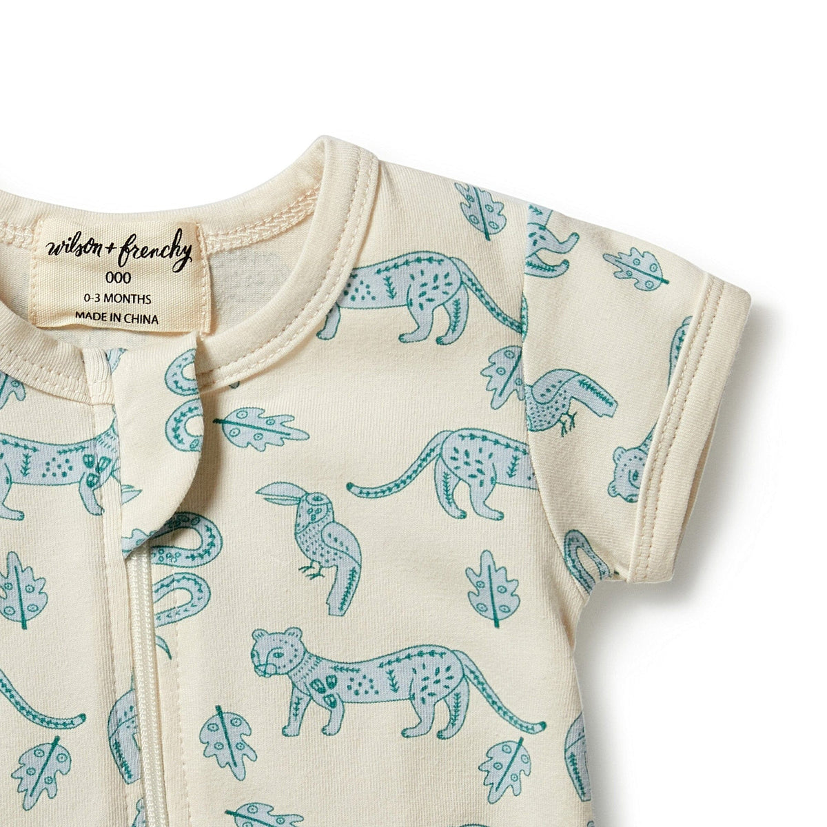 WILSON & FRENCHY Organic Boyleg Zipsuit - Hello Jungle BABY CLOTHING - Zabecca Living