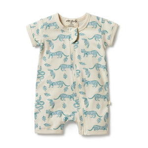 WILSON & FRENCHY Organic Boyleg Zipsuit - Hello Jungle BABY CLOTHING - Zabecca Living