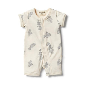 WILSON & FRENCHY Organic Boyleg Zipsuit - Little Eucalyptus BABY CLOTHING - Zabecca Living
