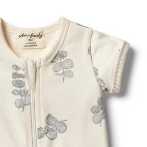 WILSON & FRENCHY Organic Boyleg Zipsuit - Little Eucalyptus BABY CLOTHING - Zabecca Living