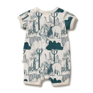 WILSON & FRENCHY Organic Boyleg Zipsuit - Wild Wilderness BABY CLOTHING - Zabecca Living