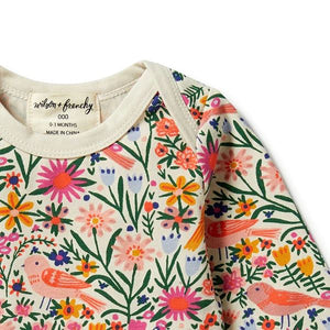 WILSON & FRENCHY Organic Envelope Top - Birdy Floral BABY CLOTHING - Zabecca Living