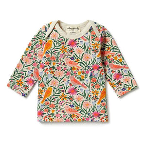 WILSON & FRENCHY Organic Envelope Top - Birdy Floral BABY CLOTHING - Zabecca Living
