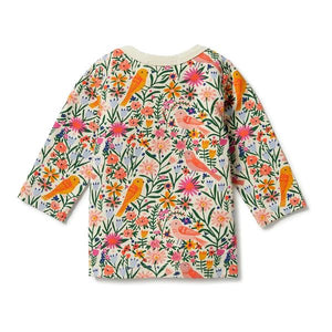 WILSON & FRENCHY Organic Envelope Top - Birdy Floral BABY CLOTHING - Zabecca Living