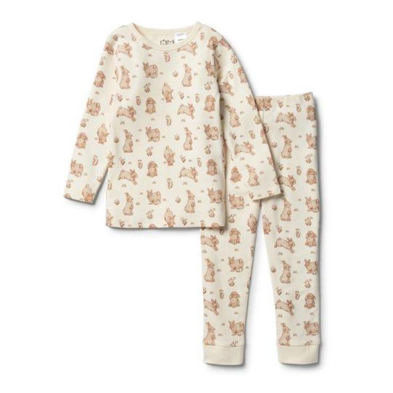 WILSON & FRENCHY Organic Little Hop Long Sleeve Pyjama Set Kids Pyjamas - Zabecca Living