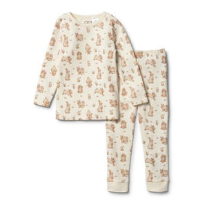 WILSON & FRENCHY Organic Little Hop Long Sleeve Pyjama Set Kids Pyjamas - Zabecca Living