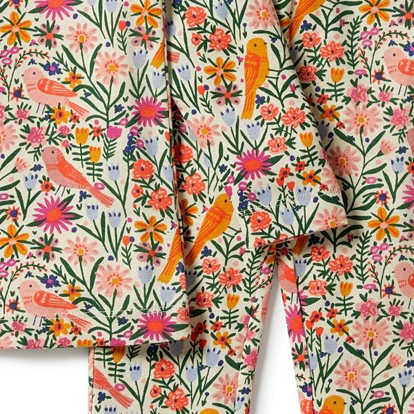 WILSON & FRENCHY Organic Long Sleeve Pyjamas - Birdy Floral BABY CLOTHING - Zabecca Living