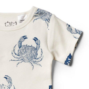 WILSON & FRENCHY Organic Monsieur Crab Short Sleeve Pyjama Set Kids Pyjamas - Zabecca Living