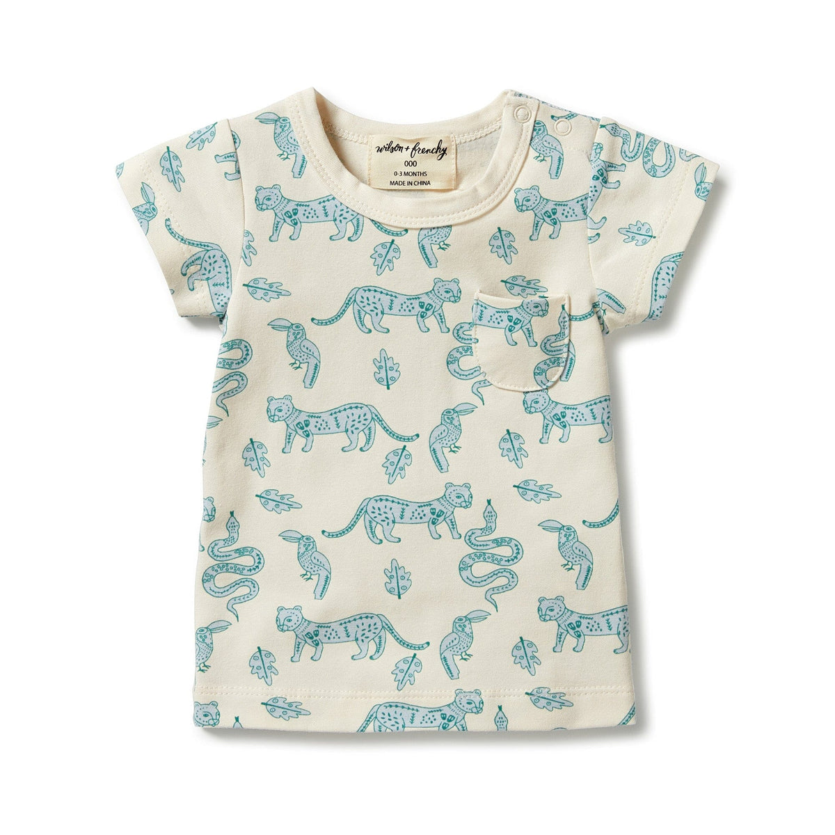 WILSON & FRENCHY Organic Pocket Tee - Hello Jungle BABY CLOTHING - Zabecca Living