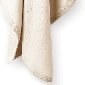 WILSON & FRENCHY Organic Pointelle Bunny Rug - Oatmeal BABY BLANKET - Zabecca Living