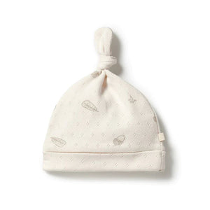 WILSON & FRENCHY Organic Pointelle Knot Hat - Little Acorn Baby Hat - Zabecca Living