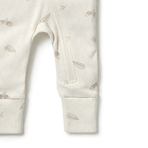 WILSON & FRENCHY Organic Pointelle Zipsuit With Feet - Little Acorn BABY CLOTHING - Zabecca Living