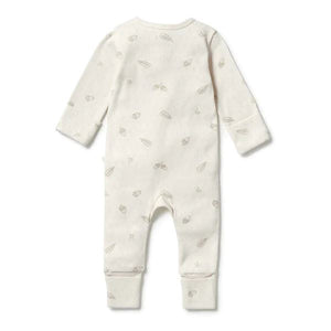 WILSON & FRENCHY Organic Pointelle Zipsuit With Feet - Little Acorn BABY CLOTHING - Zabecca Living