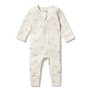 WILSON & FRENCHY Organic Pointelle Zipsuit With Feet - Little Acorn BABY CLOTHING - Zabecca Living