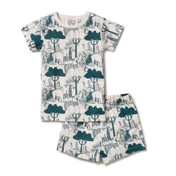 WILSON & FRENCHY Organic Short Sleeve Pyjamas - Wild Wilderness Kids Pyjamas - Zabecca Living