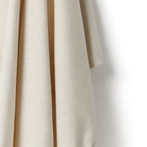 WILSON & FRENCHY Organic Stripe Rib Bunny Rug - Oatmeal BABY BLANKET - Zabecca Living