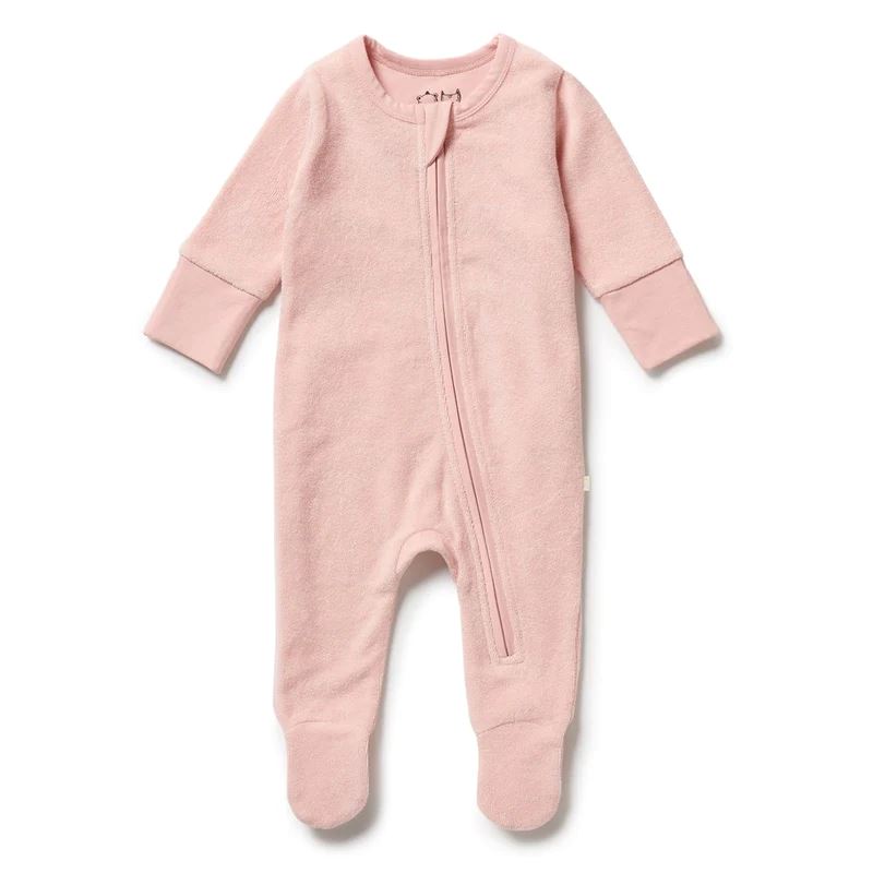 WILSON & FRENCHY Organic Terry Growsuit - Cantaloupe BABY CLOTHING - Zabecca Living