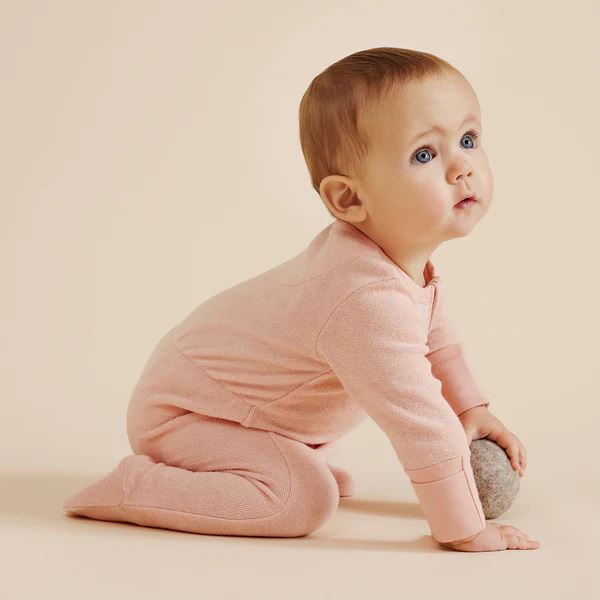 WILSON & FRENCHY Organic Terry Growsuit - Cantaloupe BABY CLOTHING - Zabecca Living