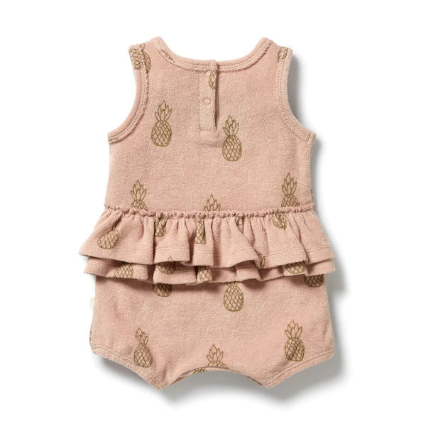 WILSON & FRENCHY Organic Terry Ruffle Bodysuit - Pineapple BABY CLOTHING - Zabecca Living