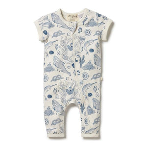 WILSON & FRENCHY Organic Zipsuit - 7 Seas BABY CLOTHING - Zabecca Living