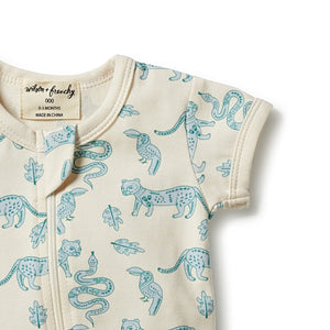 WILSON & FRENCHY Organic Zipsuit - Hello Jungle BABY CLOTHING - Zabecca Living