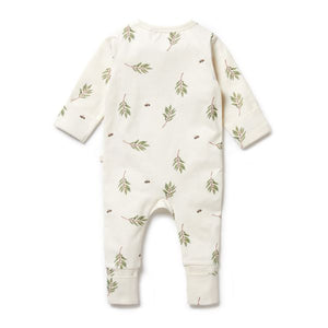 WILSON & FRENCHY Organic Zipsuit with Feet - Busy Bee BABY CLOTHING - Zabecca Living