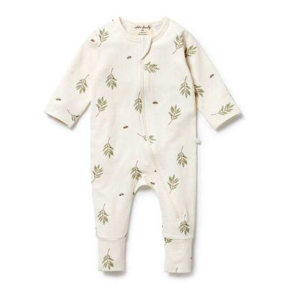 WILSON & FRENCHY Organic Zipsuit with Feet - Busy Bee BABY CLOTHING - Zabecca Living