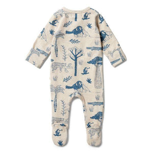WILSON & FRENCHY Organic Zipsuit With Feet - Jungle Mania BABY CLOTHING - Zabecca Living