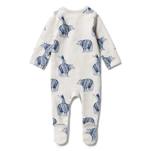 WILSON & FRENCHY Organic Zipsuit With Feet - Little Adventures BABY CLOTHING - Zabecca Living