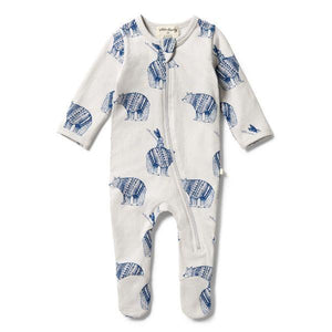 WILSON & FRENCHY Organic Zipsuit With Feet - Little Adventures BABY CLOTHING - Zabecca Living