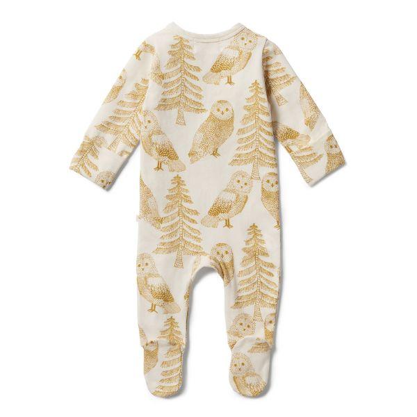 WILSON & FRENCHY Organic Zipsuit With Feet - Owlly BABY CLOTHING - Zabecca Living