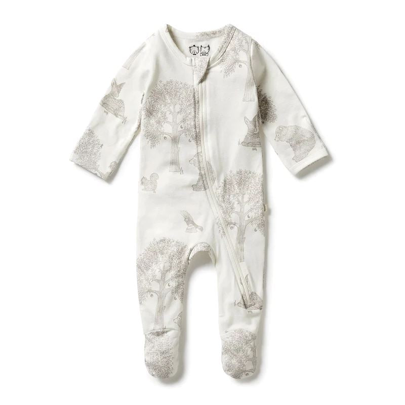 WILSON & FRENCHY Organic Zipsuit With Feet - Welcome to the World BABY CLOTHING - Zabecca Living