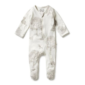 WILSON & FRENCHY Organic Zipsuit With Feet - Welcome to the World BABY CLOTHING - Zabecca Living